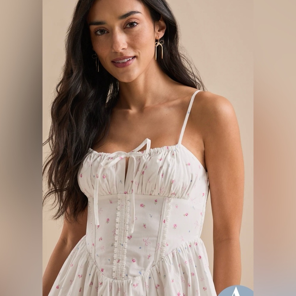 Altar'd State Floral Mini Dress White and Pink NWT - Picture 9 of 14